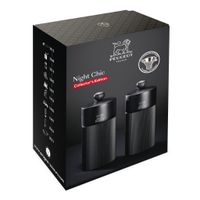 Duo de moulins à poivre et à sel Line noir mat 12 cm + entonnoir en inox - Visuel 3